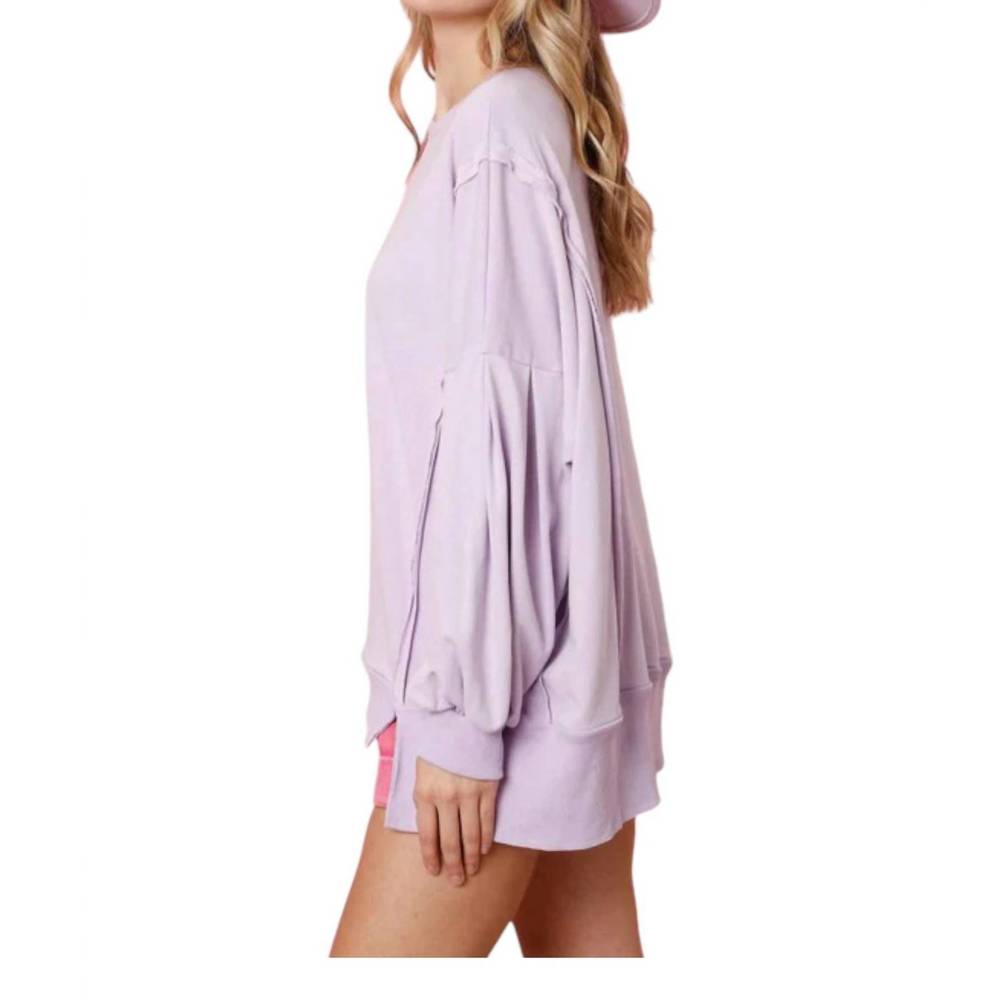NEW FANTASTIC FAWN it's a girl thing oversized sweatshirt in lavender - Picture 3 of 3